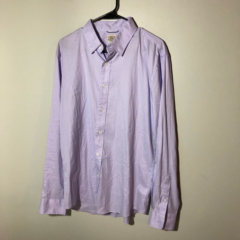 Faherty mens supima cotton blend light purple button up shirt L long sleeve